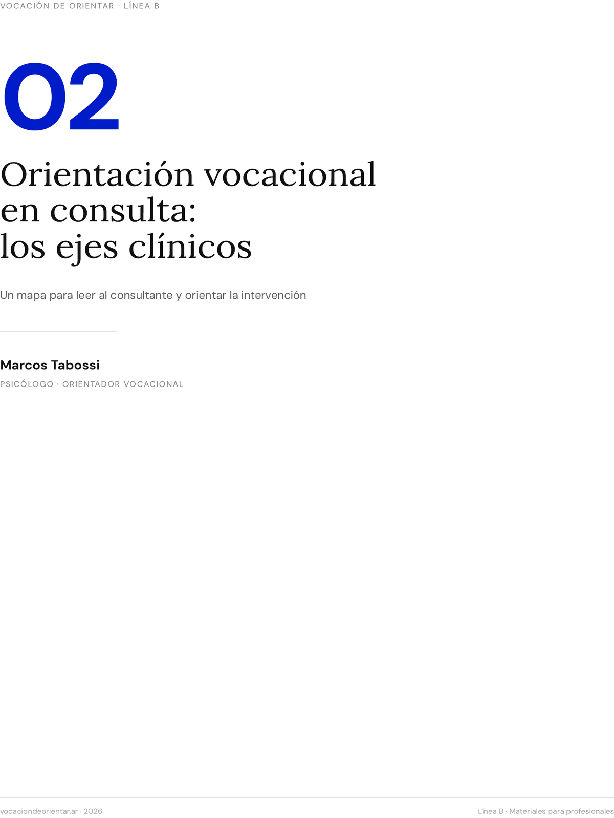 Orientación vocacional en consulta: los ejes clínicos — Marcos Tabossi